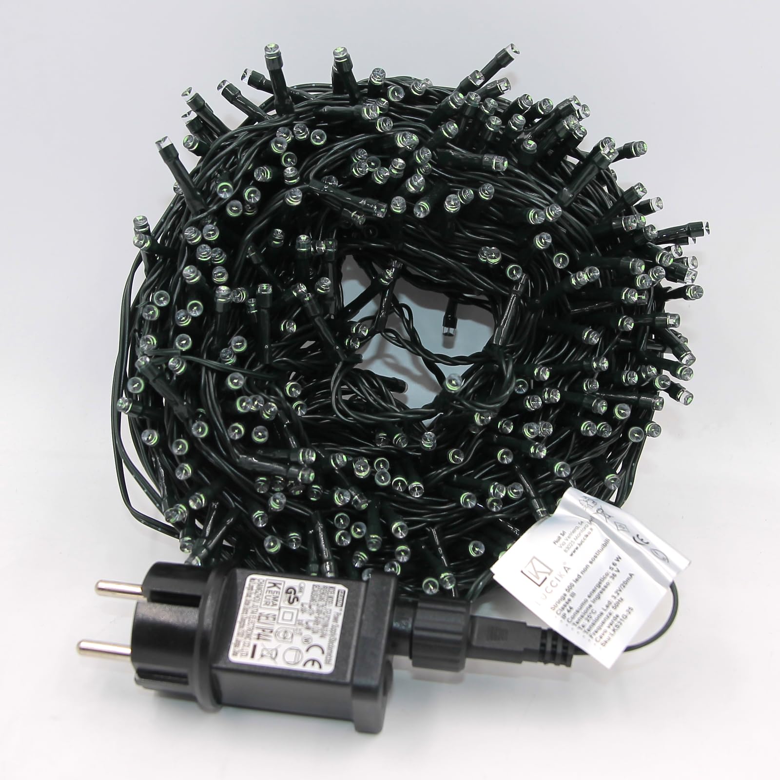 Świąteczne lampki LED do użytku zewnętrznego/wewnętrznego, 5 mm, zielony kabel, 8 trybów, kontroler 31 V z pamięcią, IP44 (złoty, 50 m 1000 LED)