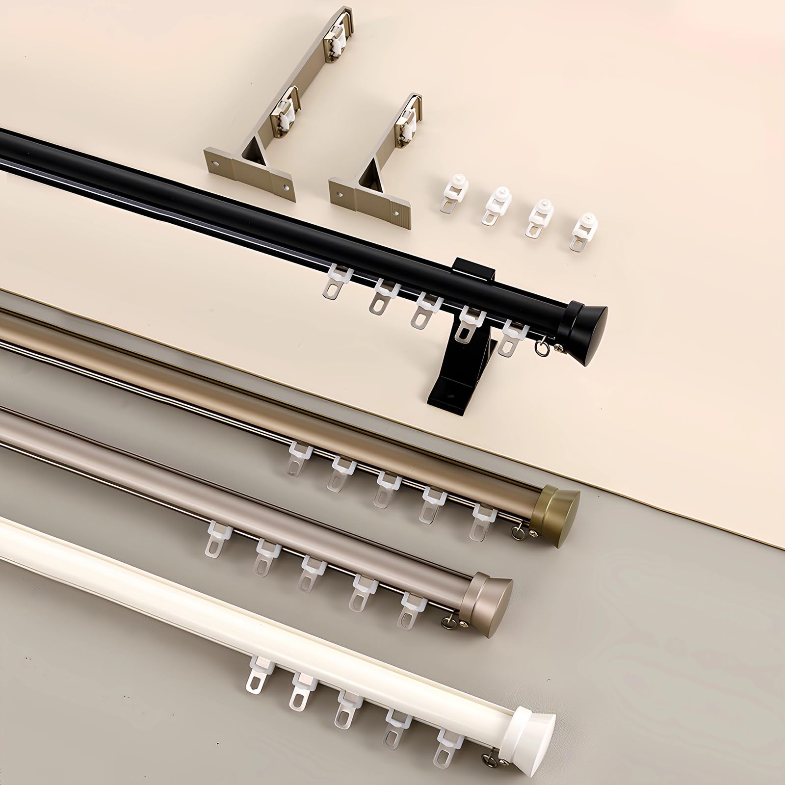 Wytrzymała aluminiowa szyna do zasłon ściennych - 3,6 m (3 x 1,2 m) do rolet rzymskich, idealna do sypialni, salonu, kuchni i łazienki - stylowe szare wykończenie