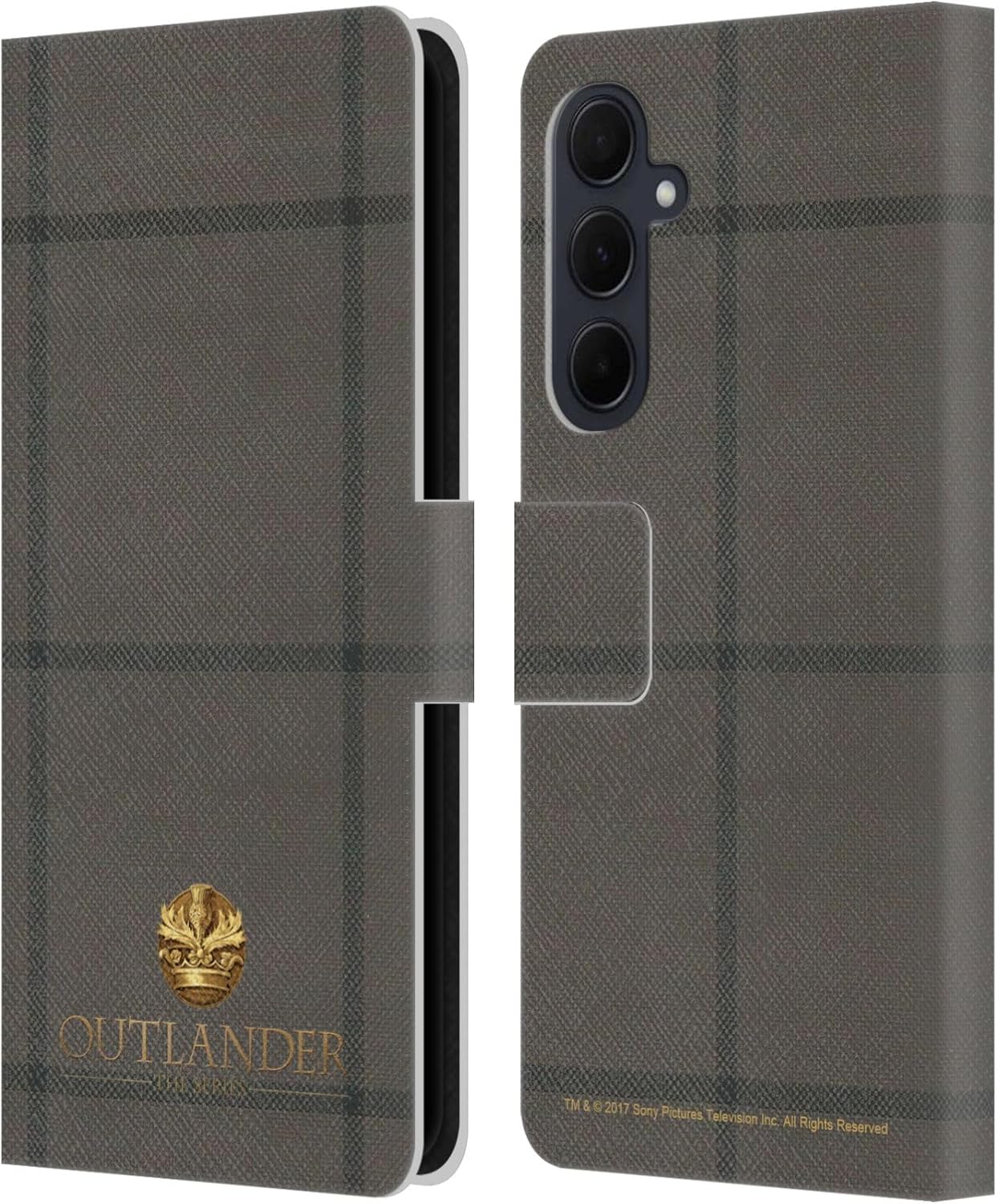 Head Case Designs Officially Licensed Outlander Plaid Tartans Leather Wallet Case Compatible with Samsung Galaxy A35 5G