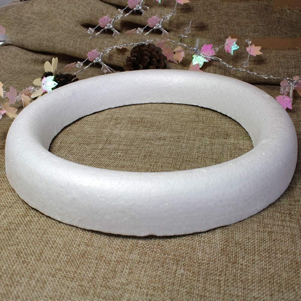 Floralcraft White 25Cm Polystyrene Double Sided Round Ring (8-Pcs) Domed Back Styrofoam Ring Floral Arranging Supplies Diy Crafts For Christmas, New Years, School Projects, And Easter Party Decorations