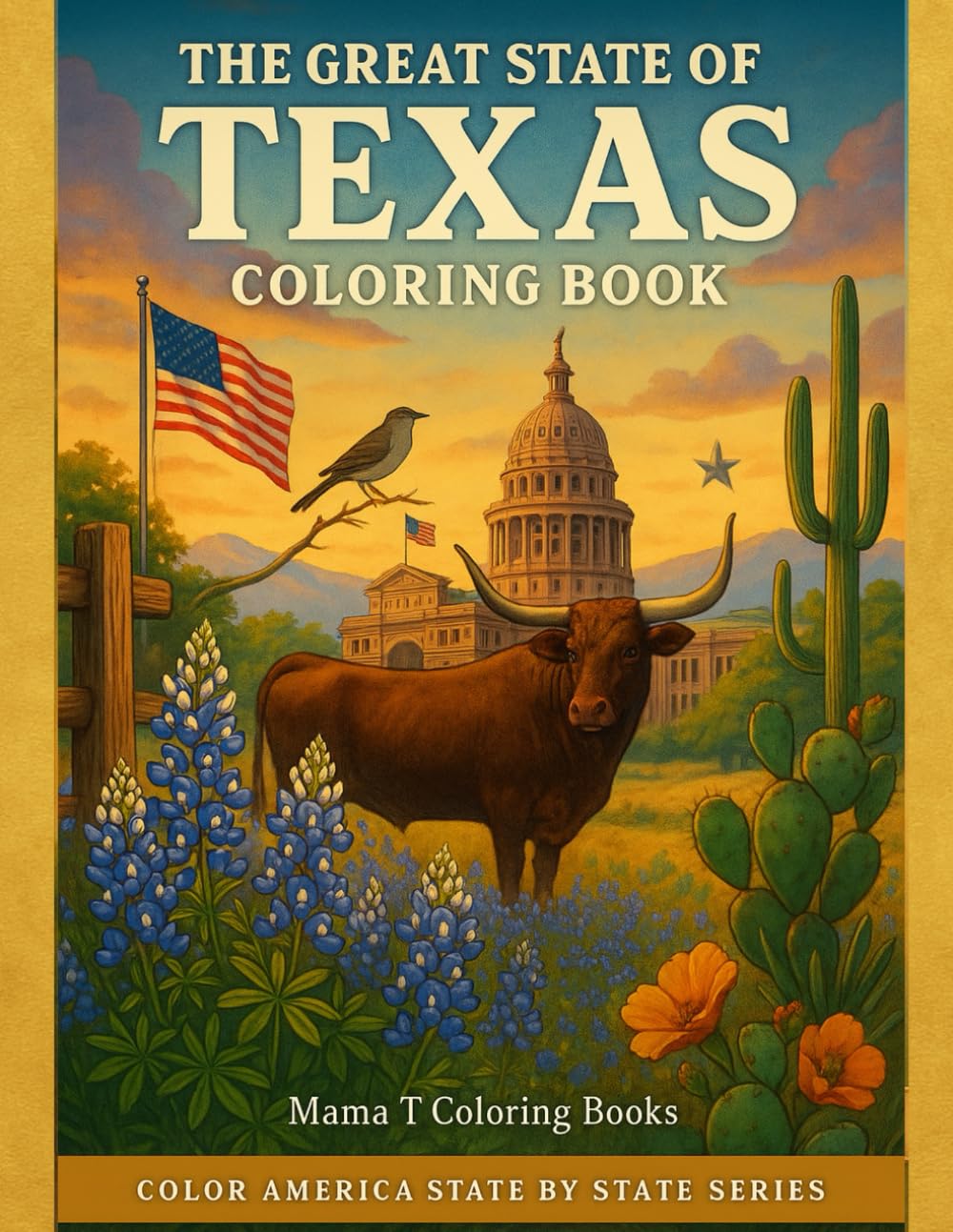 The Great State of Texas Coloring Book: A Scenic Coloring Journey Through Texas Landmarks, Wildlife, Big Skies & Western Heritage: Part of the Color ... Big Bend, Palo Duro Canyon, Texas Skylines
