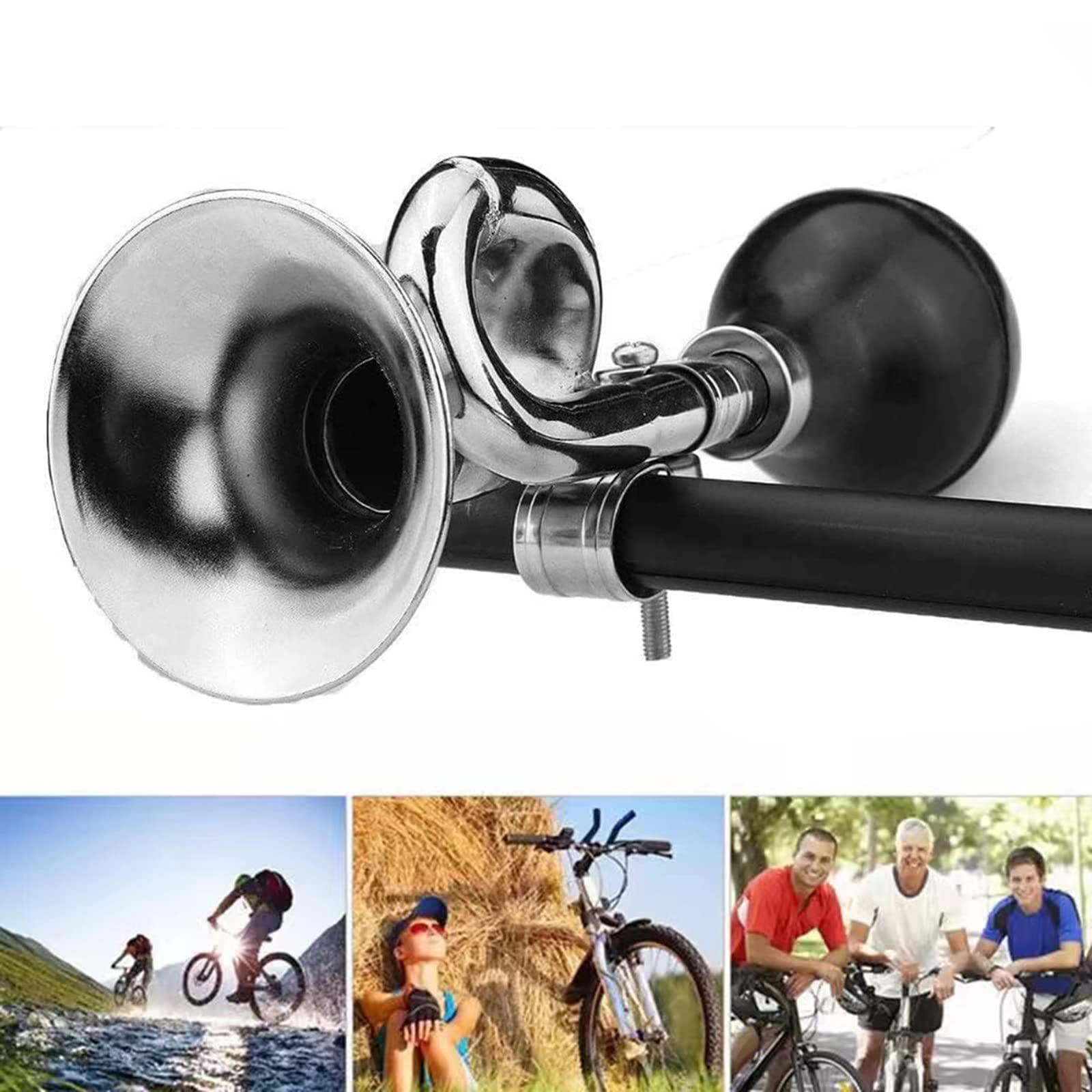 Clacson Per Bicicletta In Metallo Retrò - Con Morsetto Regolabile, Suono Forte E Classico - Foto 2