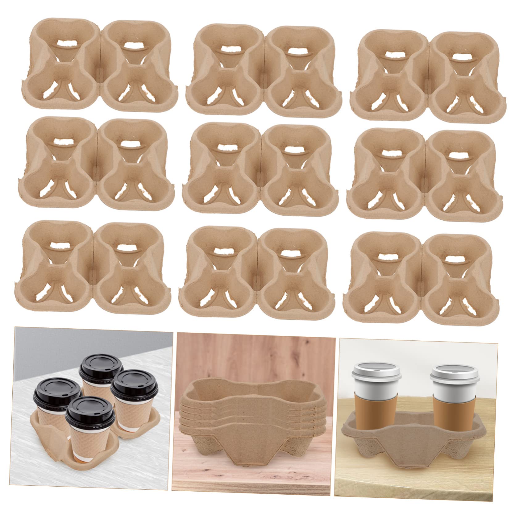 Cabilock 20pcs Beverage Holder for Takeout Drinks Portable and Milk Bottle Carrier for Packing Beverages Safely for Events and Travel