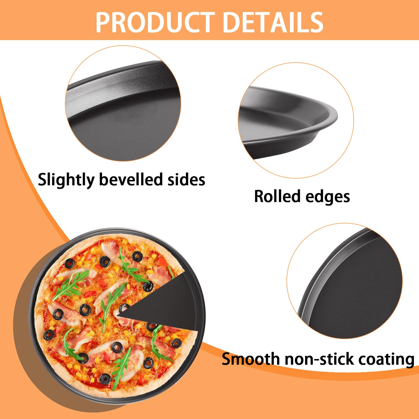 5 Teglie Per Pizza Perforate 30,5 Cm – Acciaio Al Carbonio Antiaderente – Crosta Croccante E Cottura Uniforme