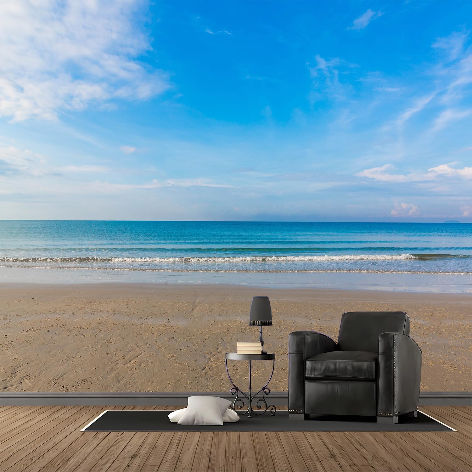 Panoramiczna tapeta ocean tapeta z włókniny plaża plakat Trompe l'oeil Mural 3D sztuka dekoracja ścienna salon sypialnia 300 x 210 cm 1093b