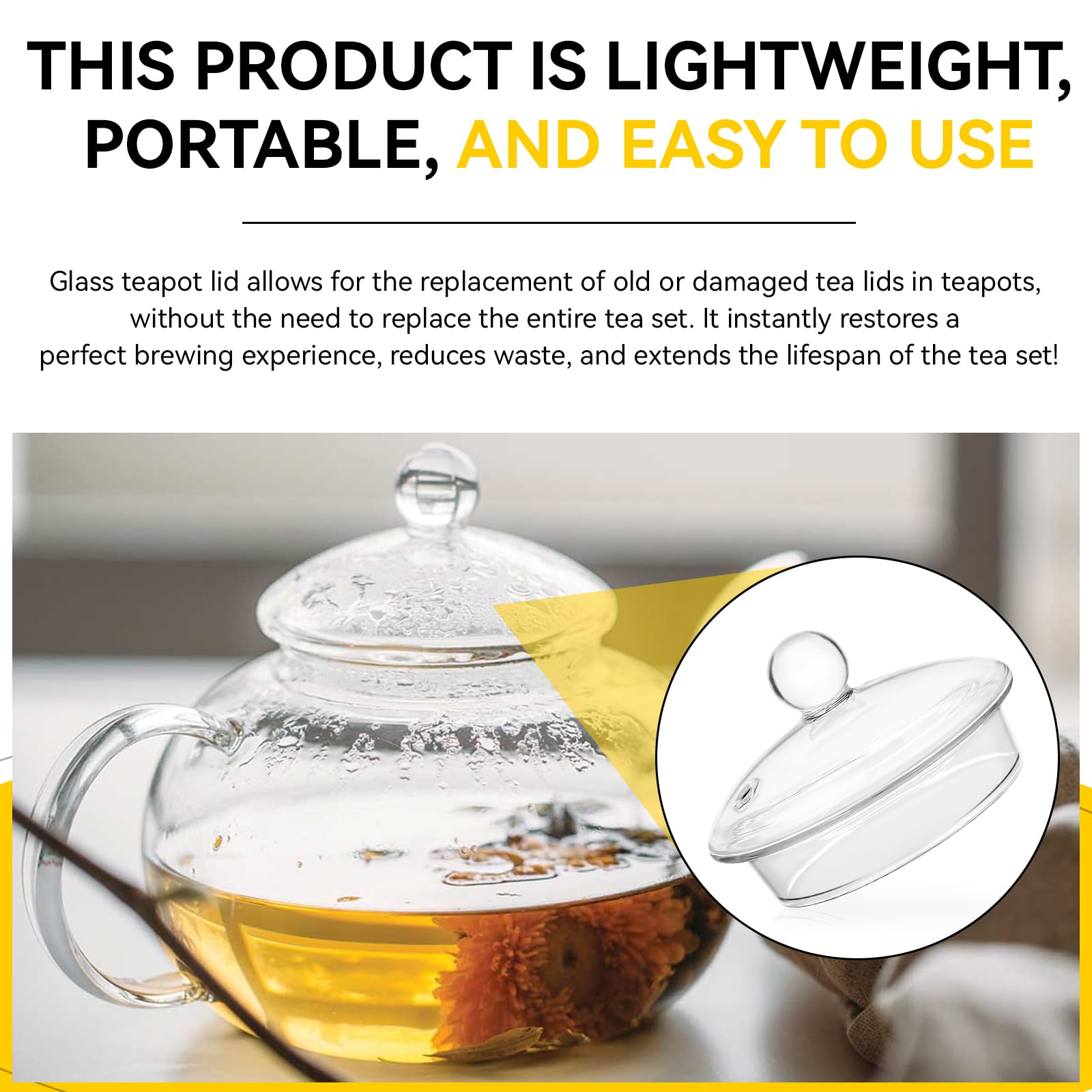 Teabloom Celebration Lid Replacement - Glass -7