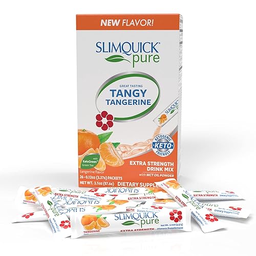 SlimQuick Extra Strength Weight Management Drink Mix for Women, Tangerine