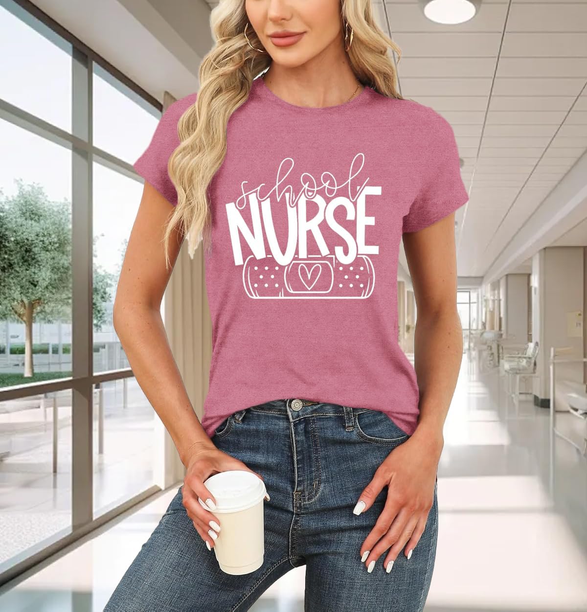 Womens School Nurse Shirt Nurse Heart Tshirt Nursing Life Tee Top - Image 2