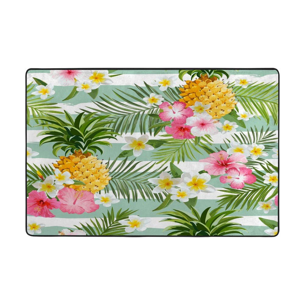 Tapis de prestige tropical en velours corail épais CHEHONG 160x120cm