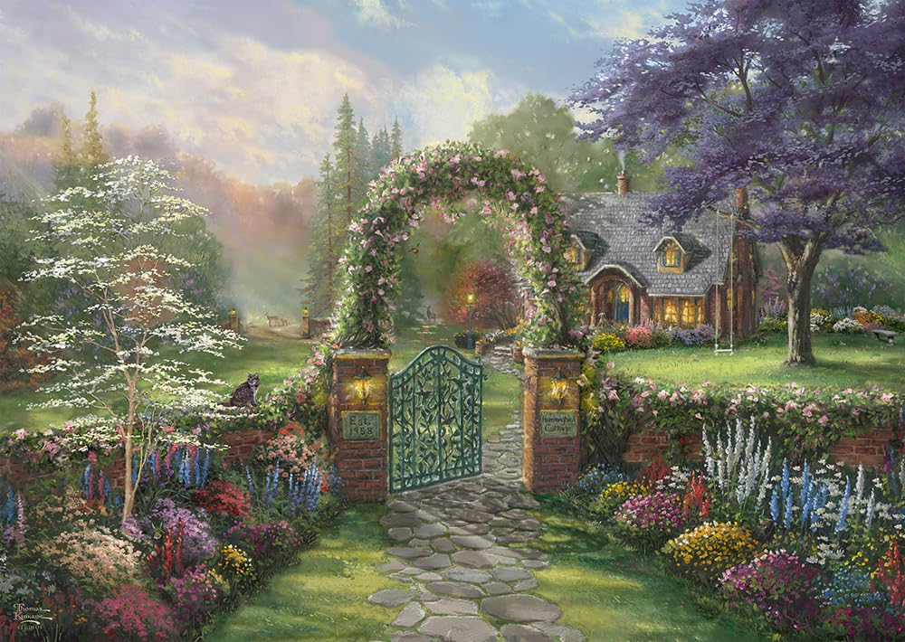 Schmidt Spiele 59940 Thomas Kinkade, Hummingbird Cottage, 1000 piece puzzle