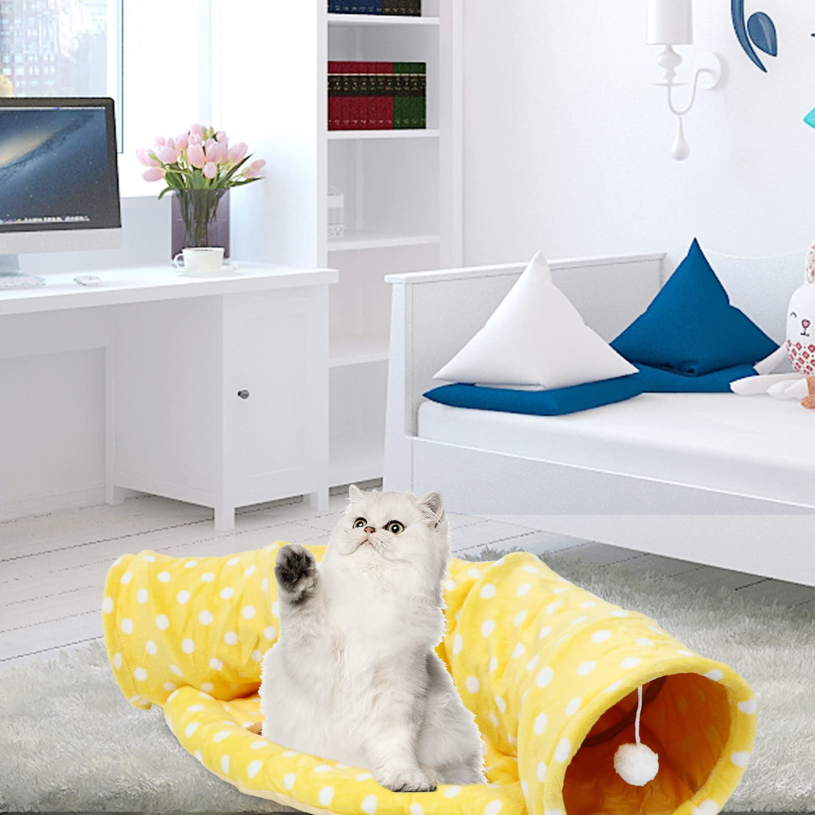 Tunnel pour Chat Pliable Jouet pour Chaton Nid pour Animal De Compagnie