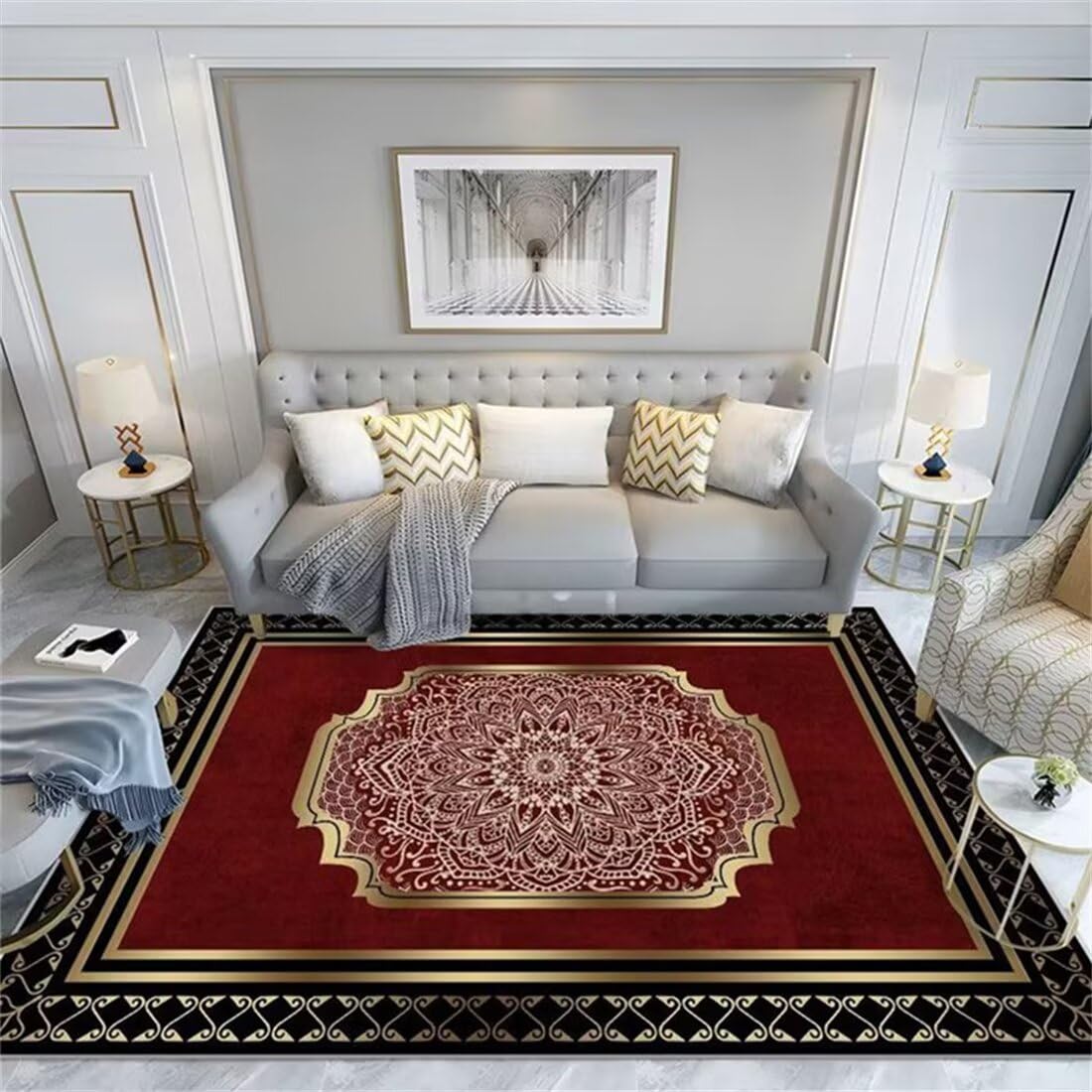 Tapis de cuisine et restaurant rouge pour une décoration moderne