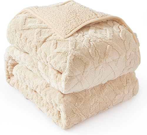 Miniatura 9 de Manta con peso tamaño Queen de 15 libras, elegante manta con peso de jacquard suave y suave para dormir, natural y relajante, manta mullida y