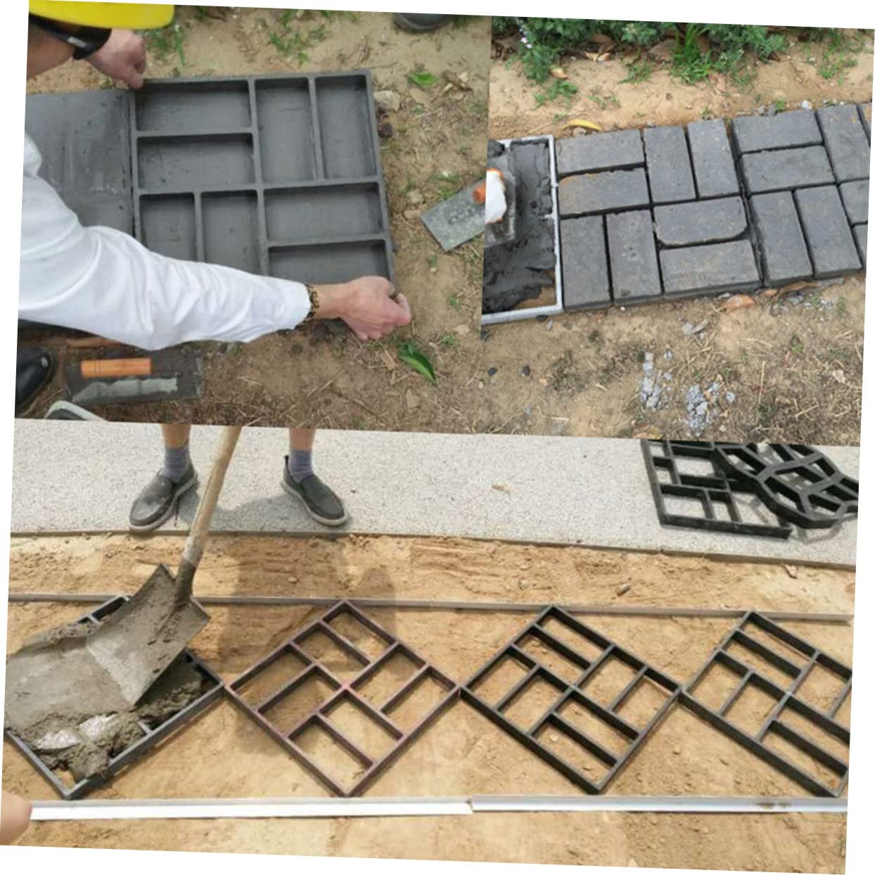 Gatuida Stampo Design Artistico per 8 Scomparti Nero per Pavimentazione in Plastica per Vialetti e Giardini, per Appassionati di Giardinaggio e Creazione di Percorsi