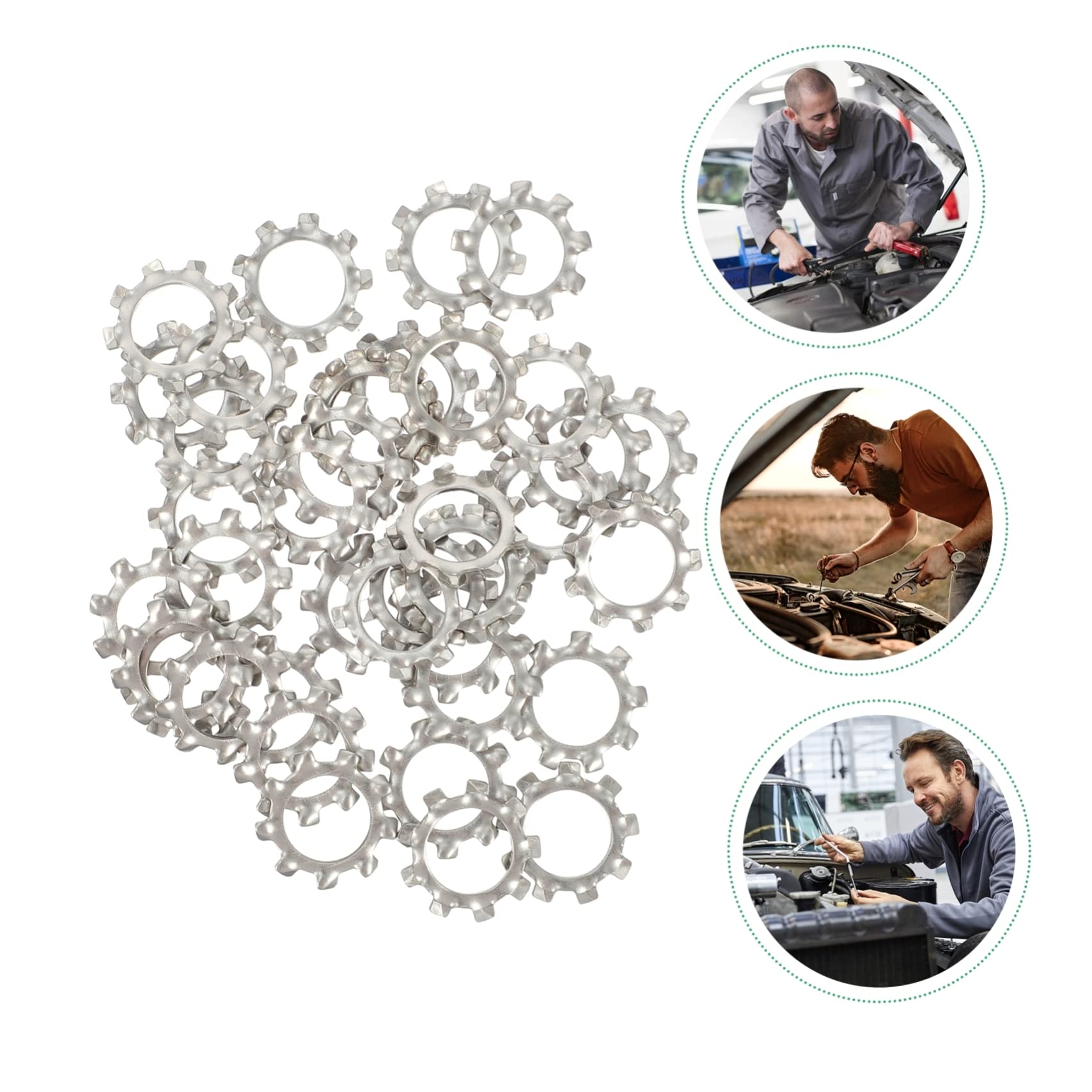 HOLIDYOYO 280pcs External Serrated Lock Washers Locking Tooth Washers for Fasteners Easy to Use