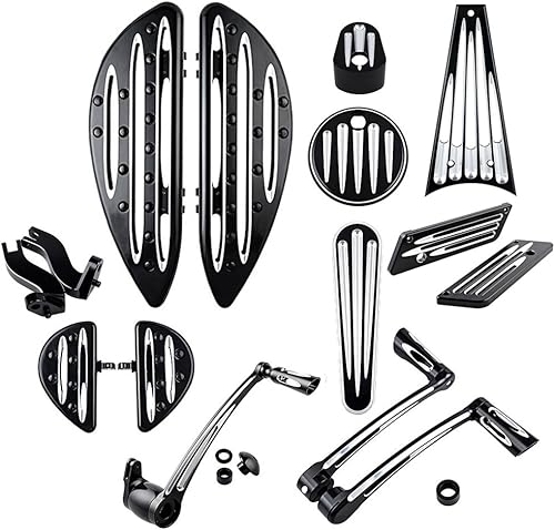 Tablas de suelo delanteras y traseras para montaje de estribera Kits de brazo de freno Palancas de cambio de talón, clavijas de cambio de tablero,