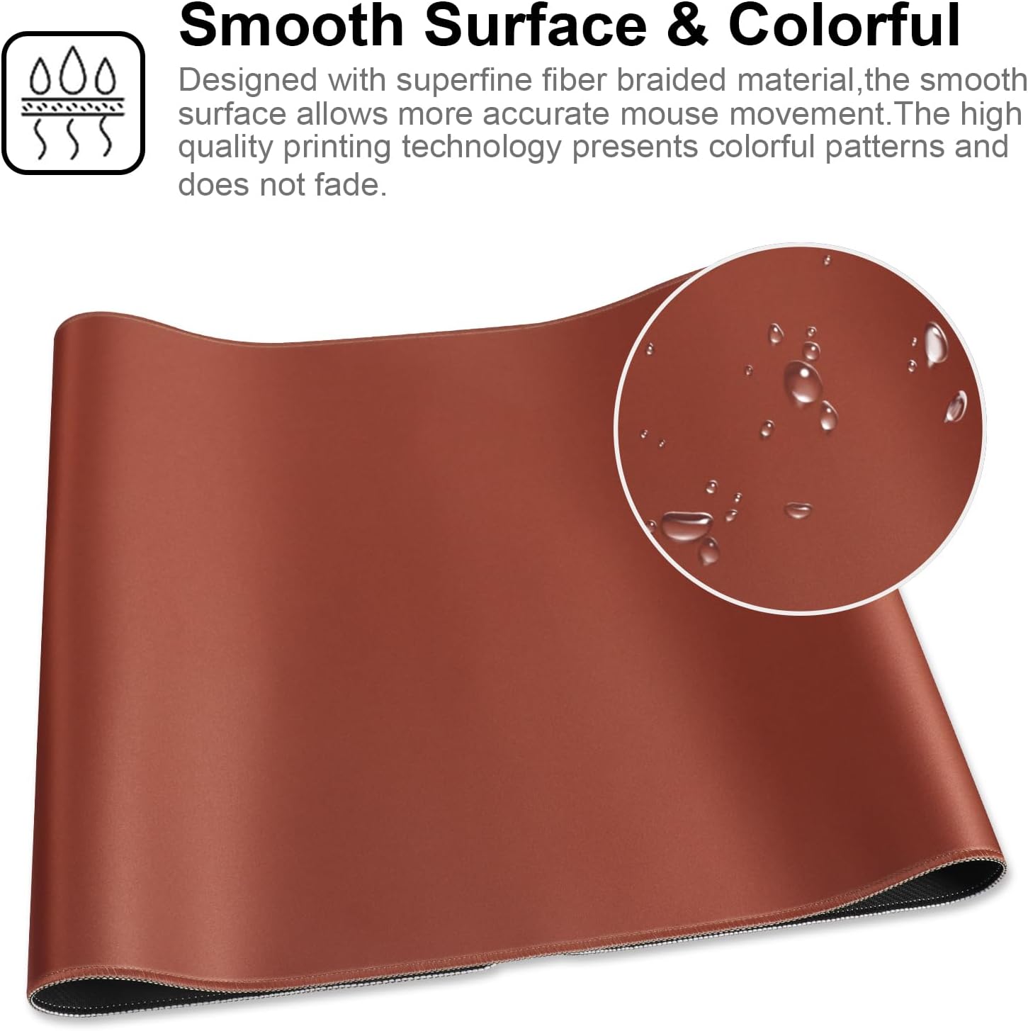 XXL Gaming Mouse Pad 35.4x15.7 Professional Large Mouse Pad & Computer Game Mouse Mat-90x40 Brown - 4