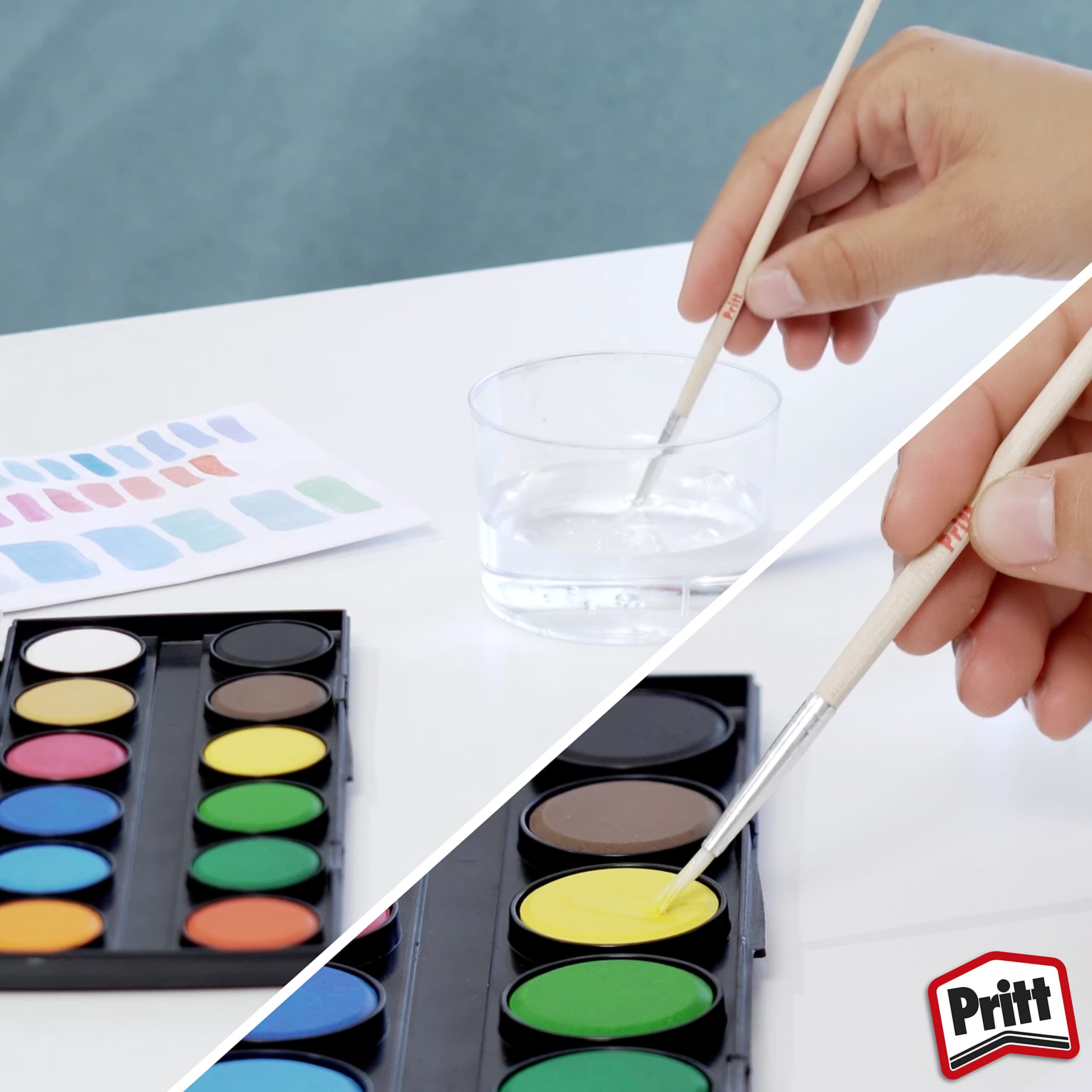 Pritt 12' li Suluboya - Büyük Tablet + Fırça Hediyeli