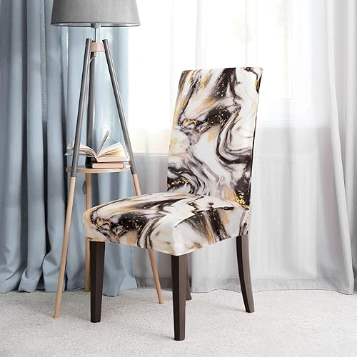 Miniatura 6 de Gibelle Juego de 6 fundas elásticas para sillas Parsons, universales, extraíbles y lavables, fundas protectoras para comedor, cocina, hotel y