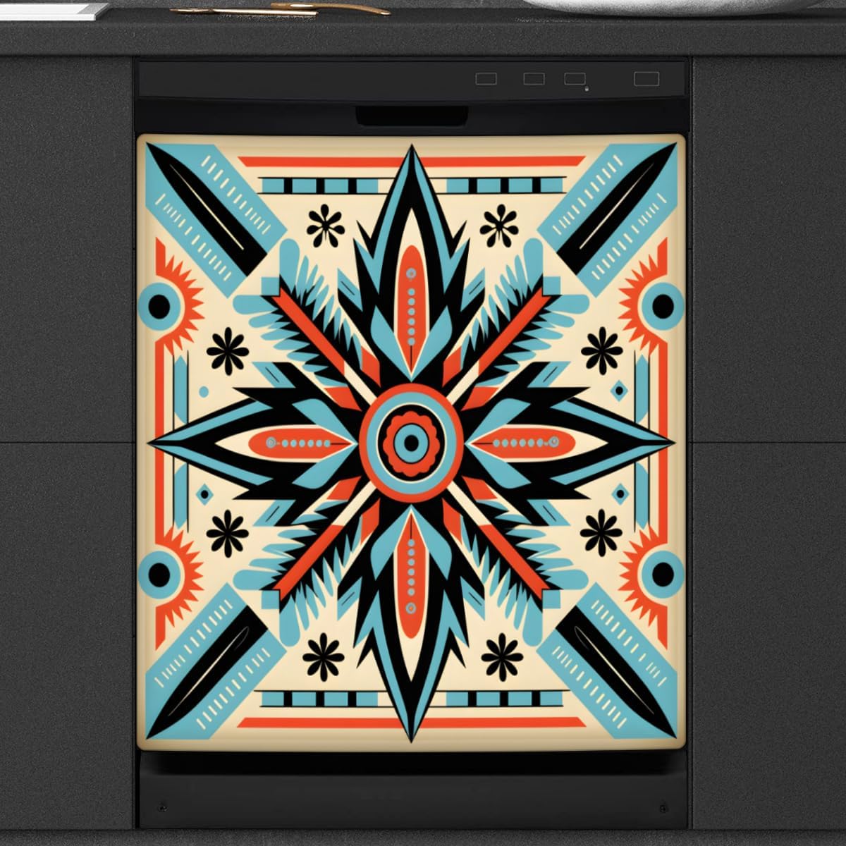 Azik Abstract Flower Dishwasher Magnet Cover Reusable Decorative Magnetic Door Cover Dishwasher Covers for The Front Magnetic Kitchen Refrigerator Appliance Decor 23 x 26 Inches