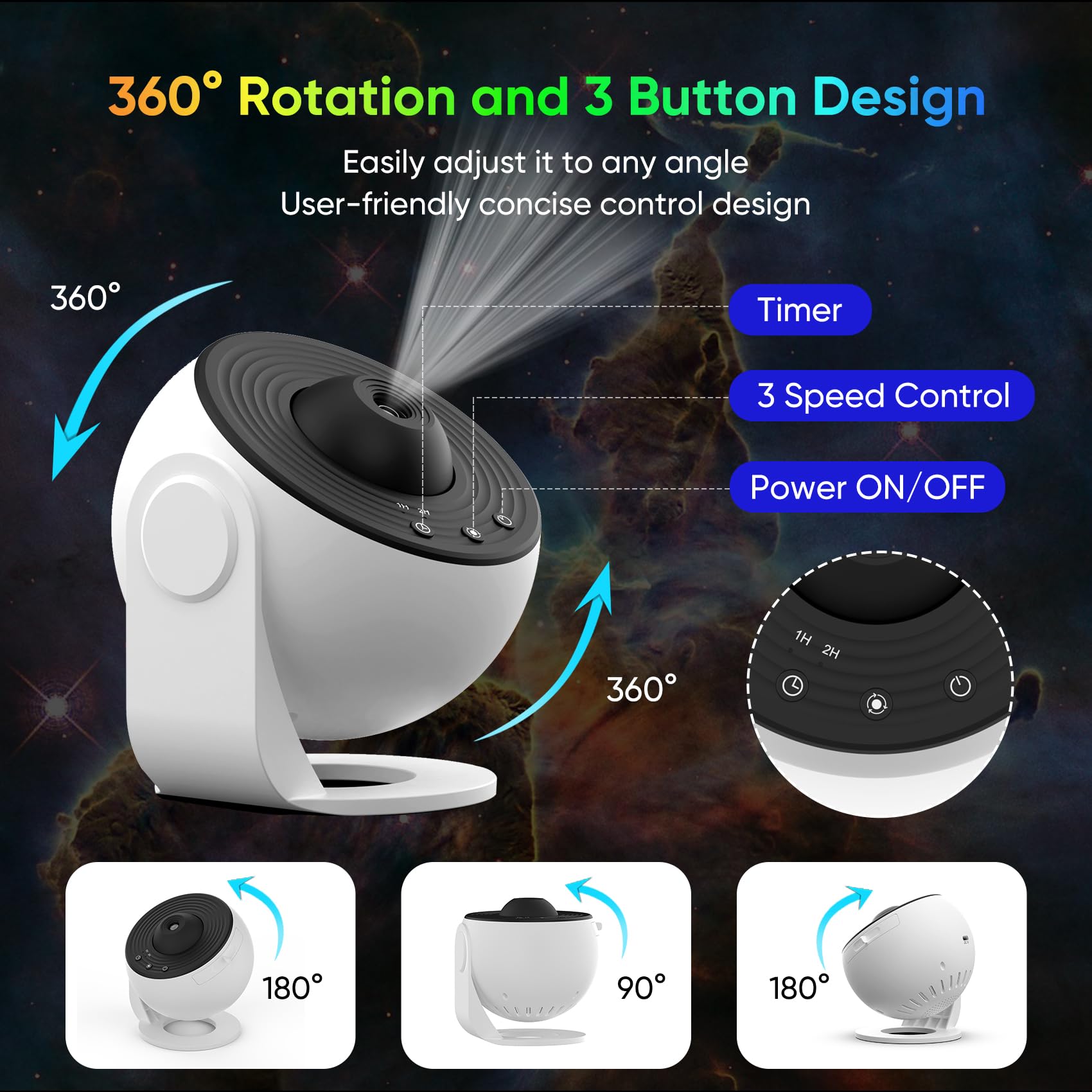 FlyEagle Galaxy Projector, 12 in 1 HD Cosmic Scenes Astronaut
