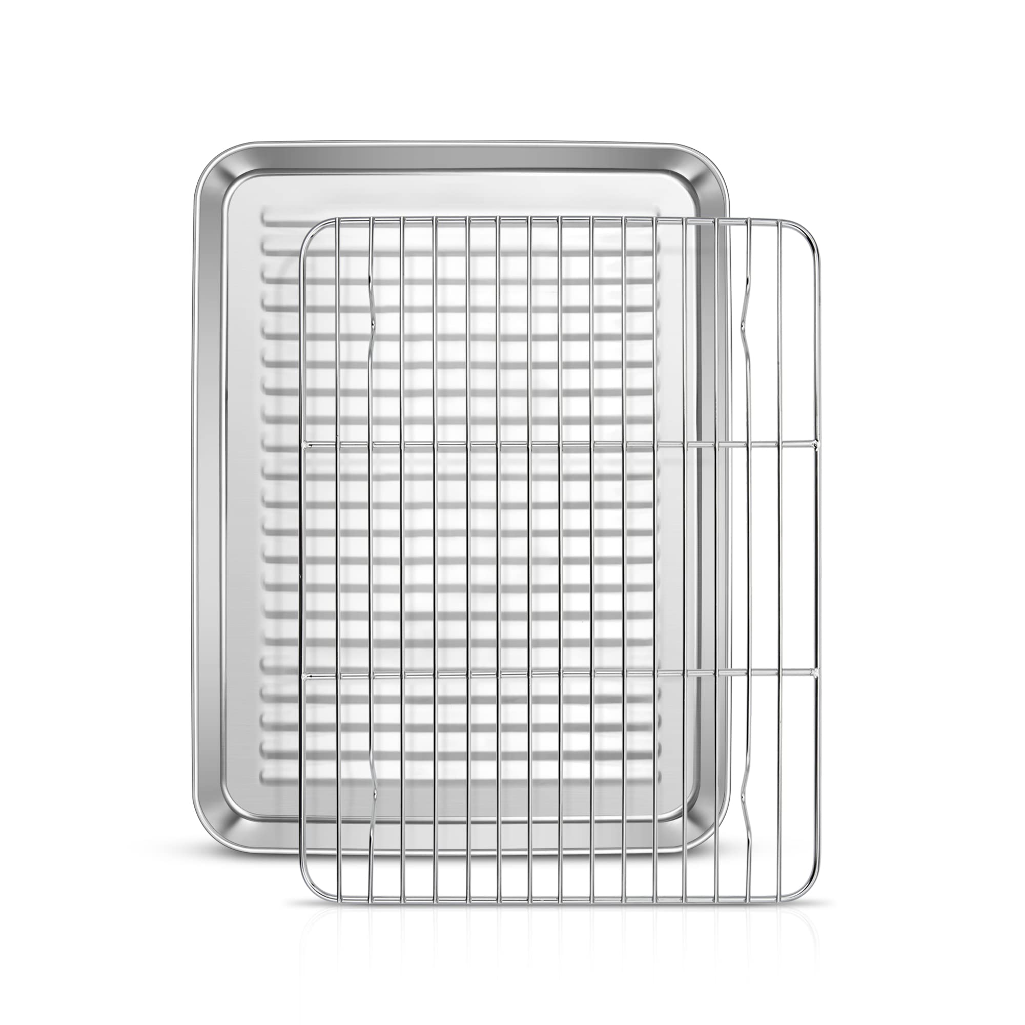 Ensemble De Plaques De Cuisson En Acier Inoxydable Avec Grille, Plateau