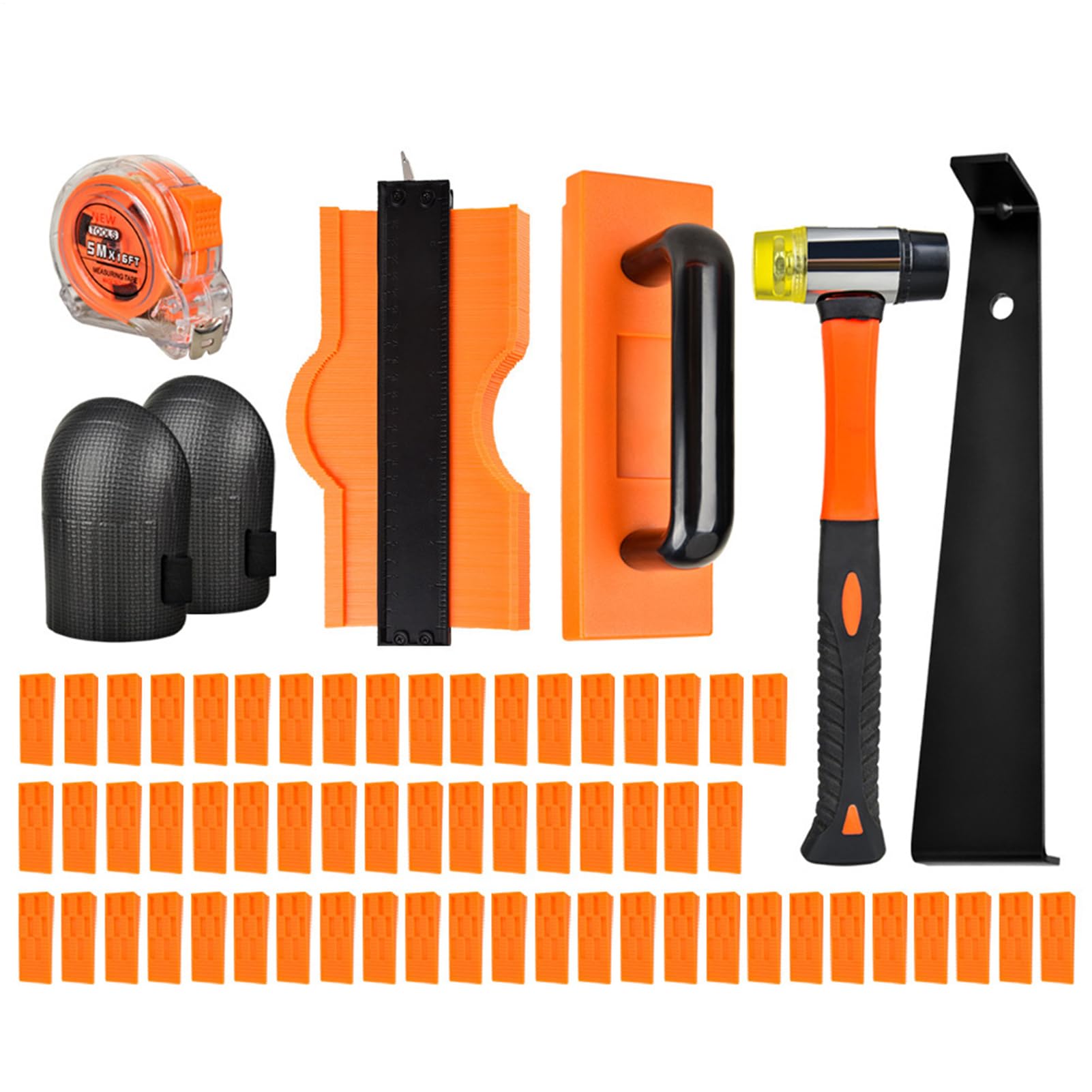 Kit De Instalación De Suelo Laminado Juego de Reparación con Mazo | Herramientas de Instalación de Suelos para Taller Hogar Rodapié Tabla Proyecto Preparación Subsuelo Subbase Madera Dura