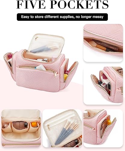 Miniatura 4 de Telena Neceser de viaje para maquillaje  Paquete organizador de cosméticos multifuncional, artículos esenciales resistentes al agua para mujeres y