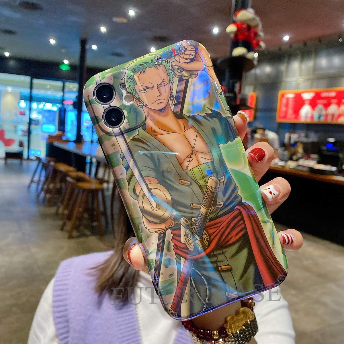 FUTURECASE Anime One Piece Luffy Zoro Straw Hat Glossy Soft Case for iPhone 11 Pro Max 12 Pro Max Mini Manga Cartoon Covers (1, iPhone 12 Mini)