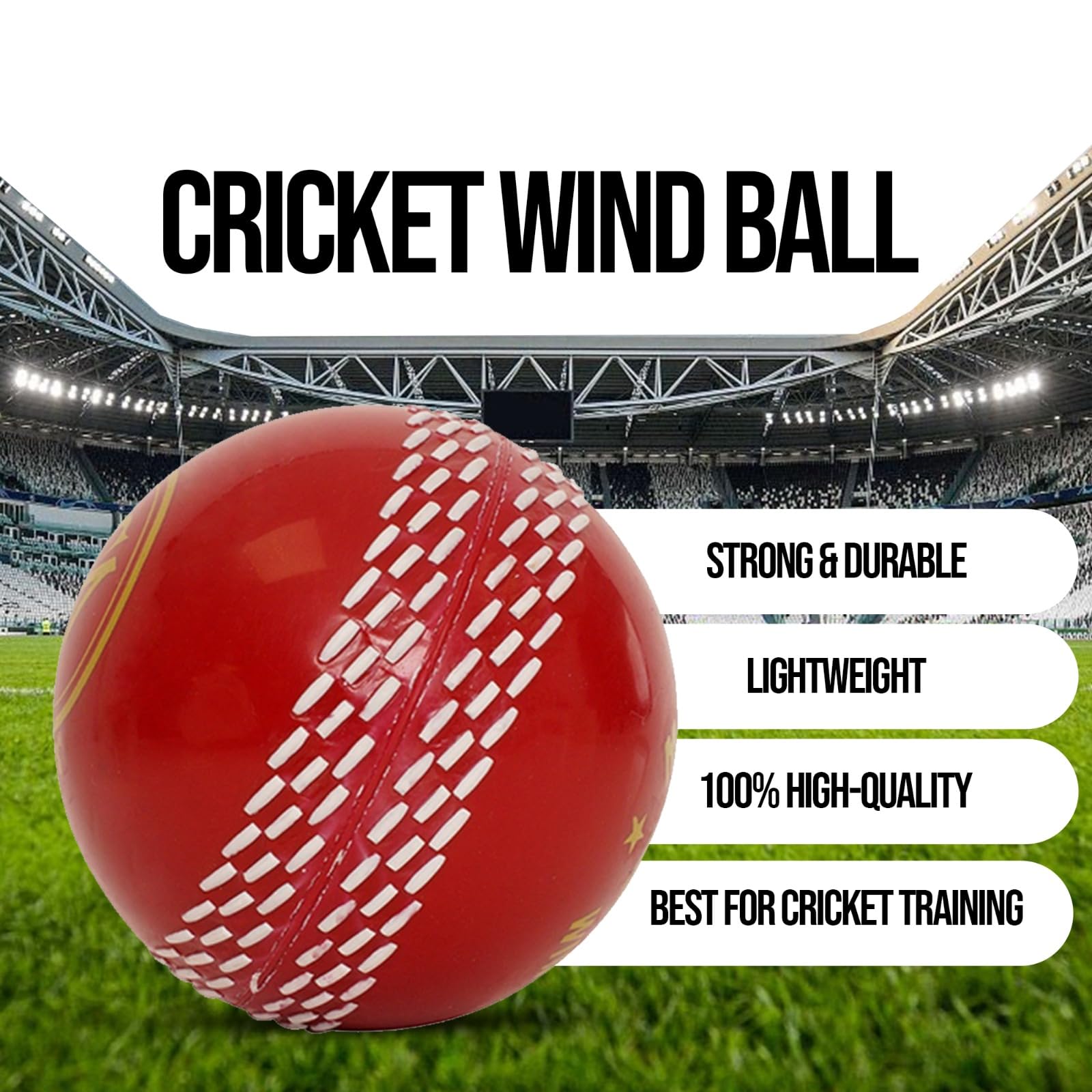Balles de cricket à vent – Balles de cricket souples pour entraînement intérieur et extérieur pour entraînement de compétences