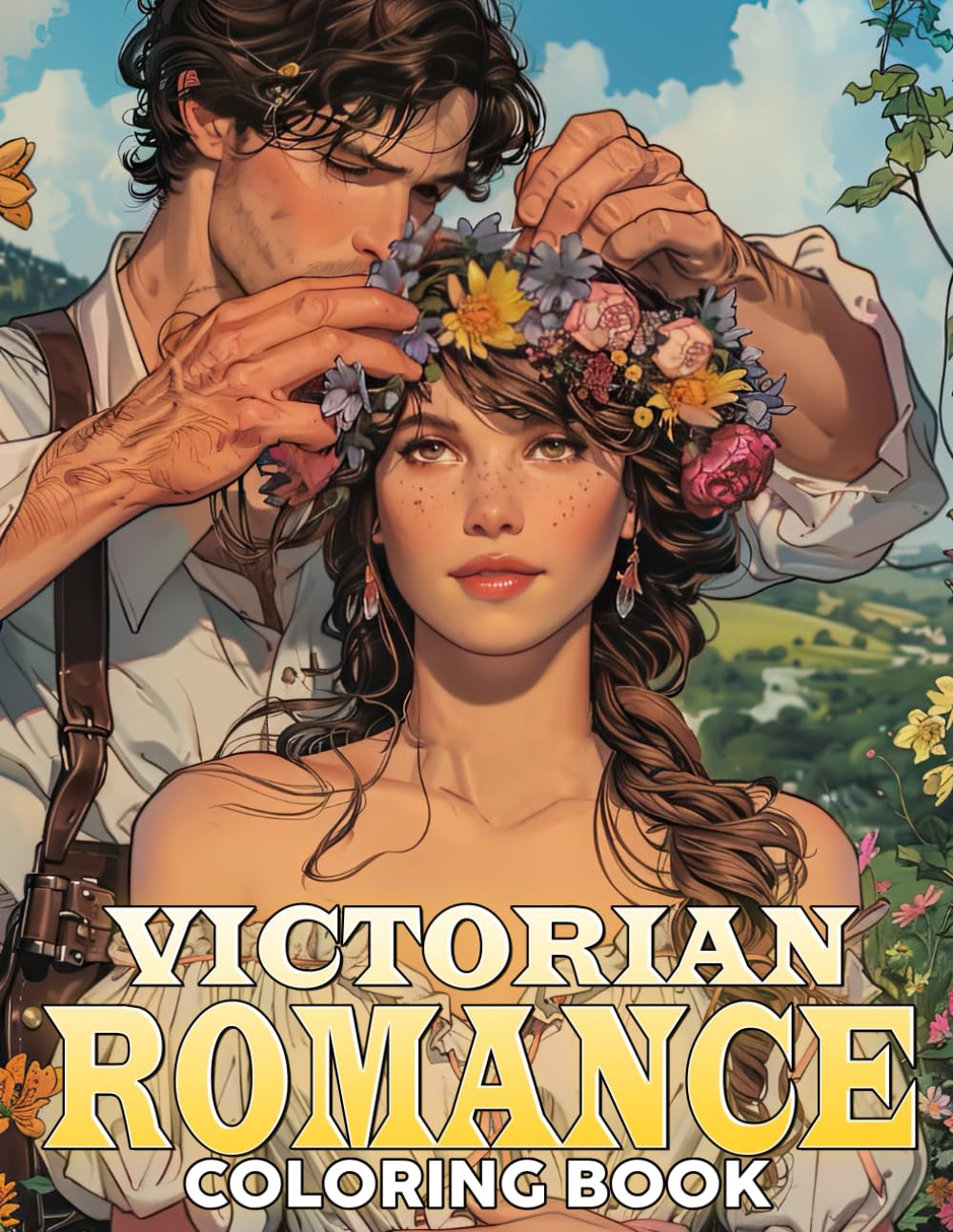 Victorian Romance Coloring Book: The Beauty of Classic Love Stories with Graceful Couples Coloring Pages Romantic Settings Illustrations for Adults Anxiety Relief
