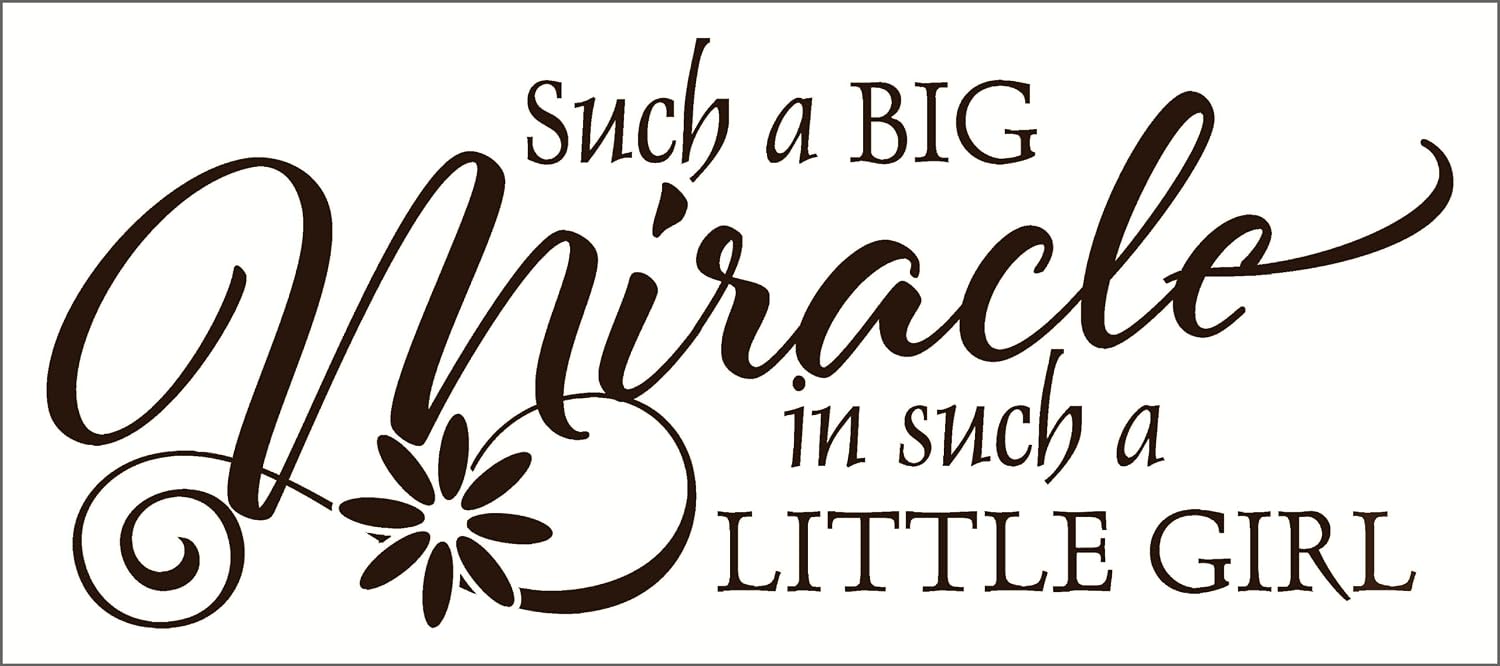 Wall Decor Plus More WDPM2770 Such A Big Miracle in Such A Little Girl Wall Sticker Decal, 48-Inch x 20-Inch, Chocolate Brown