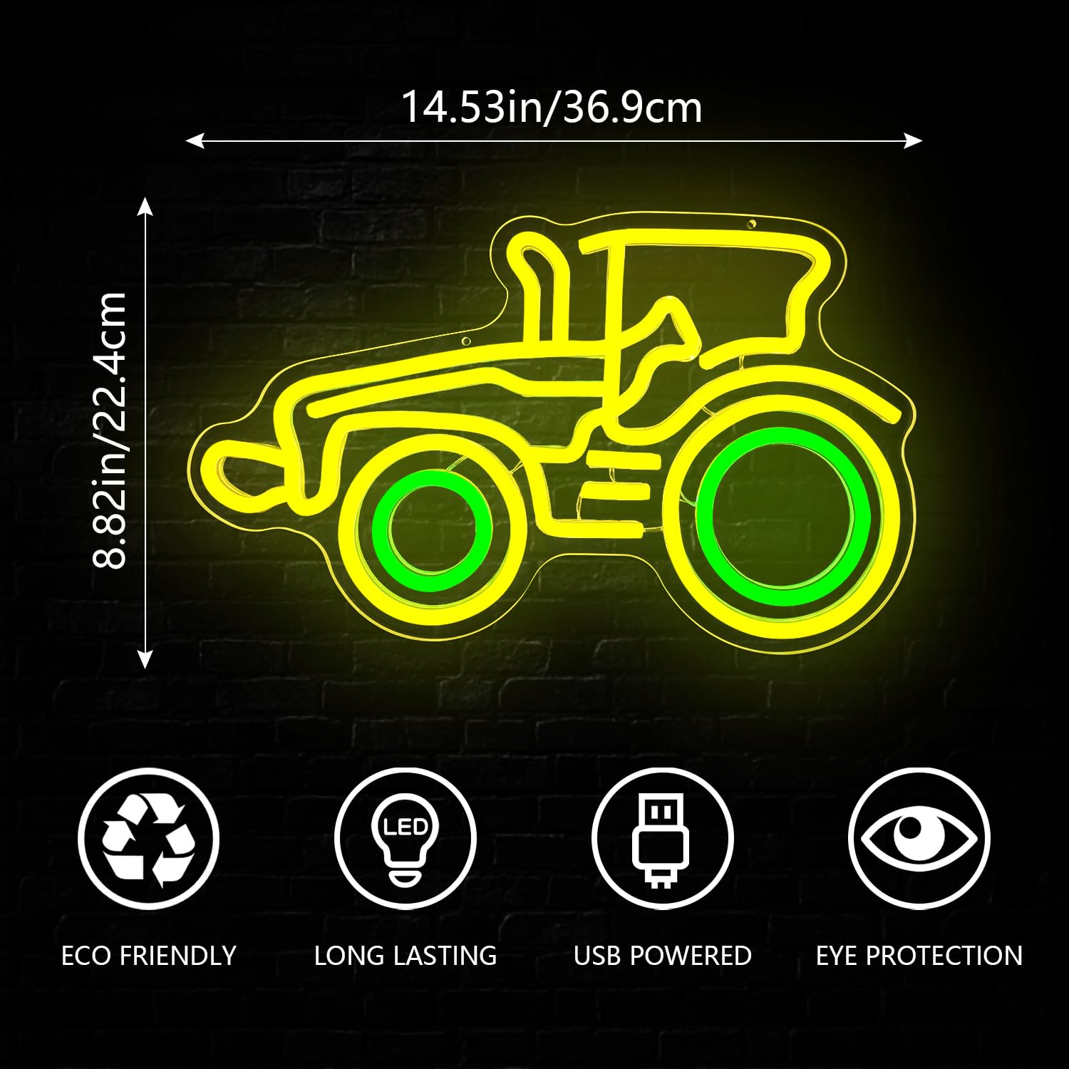Jeanchrl Tractor Neon Sign Tractor LED sign for Wall Decor
