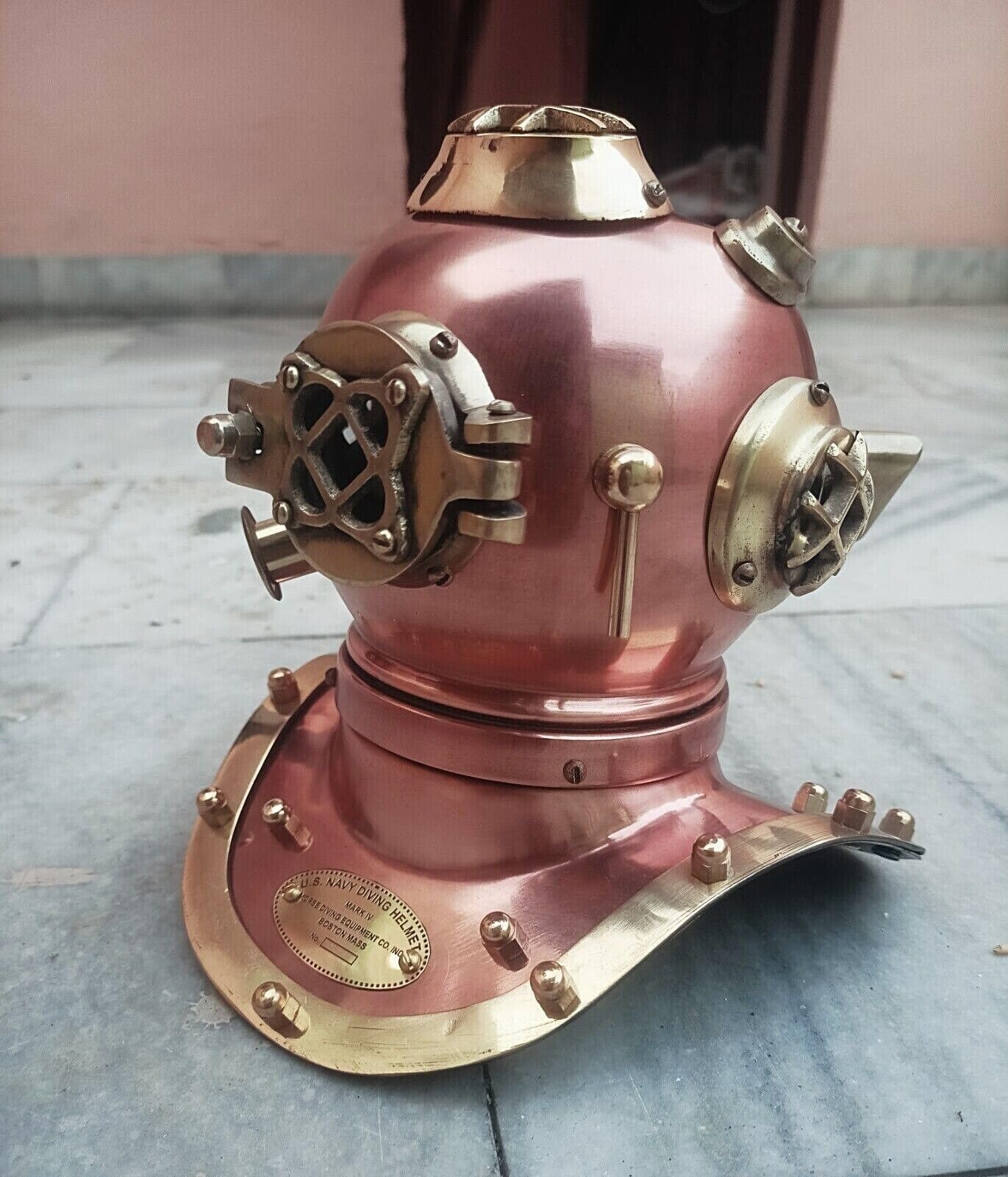 Generic Brass Vintage Style Mark V US Navy Scuba Deep Mini Diving Divers Helmet Gift, As shown in image