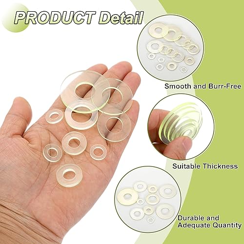 Miniatura 3 de uxcell 10 arandelas planas de poliuretano, 1.024 in de diámetro exterior de 0.472 in de identificación, 0.079 in de grosor, redonda, de poliuretano,