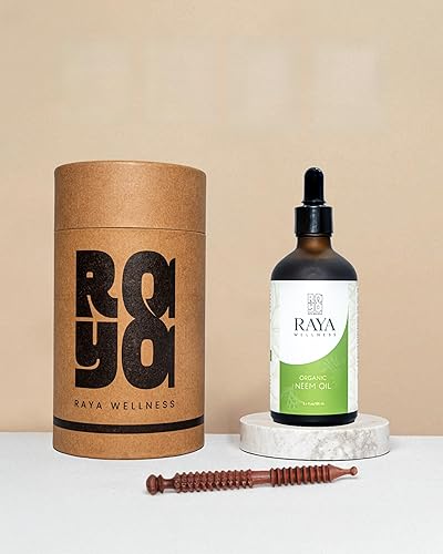 Aceite de neem orgánico USDA - Prensado en frío, sin refinar - Botella de vidrio - 3.4 fl oz (3.4 fl oz)