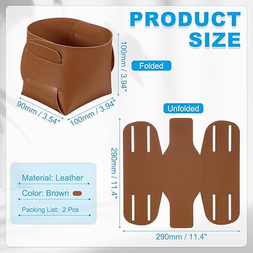 Miniatura 2 de PATIKIL 2Pack Leather Desk Organizer, Leather Pencil Pen Holder Jewelry Valet Tray Hair Accessories Organizer for Bedroom Drawer Office Key Wallet