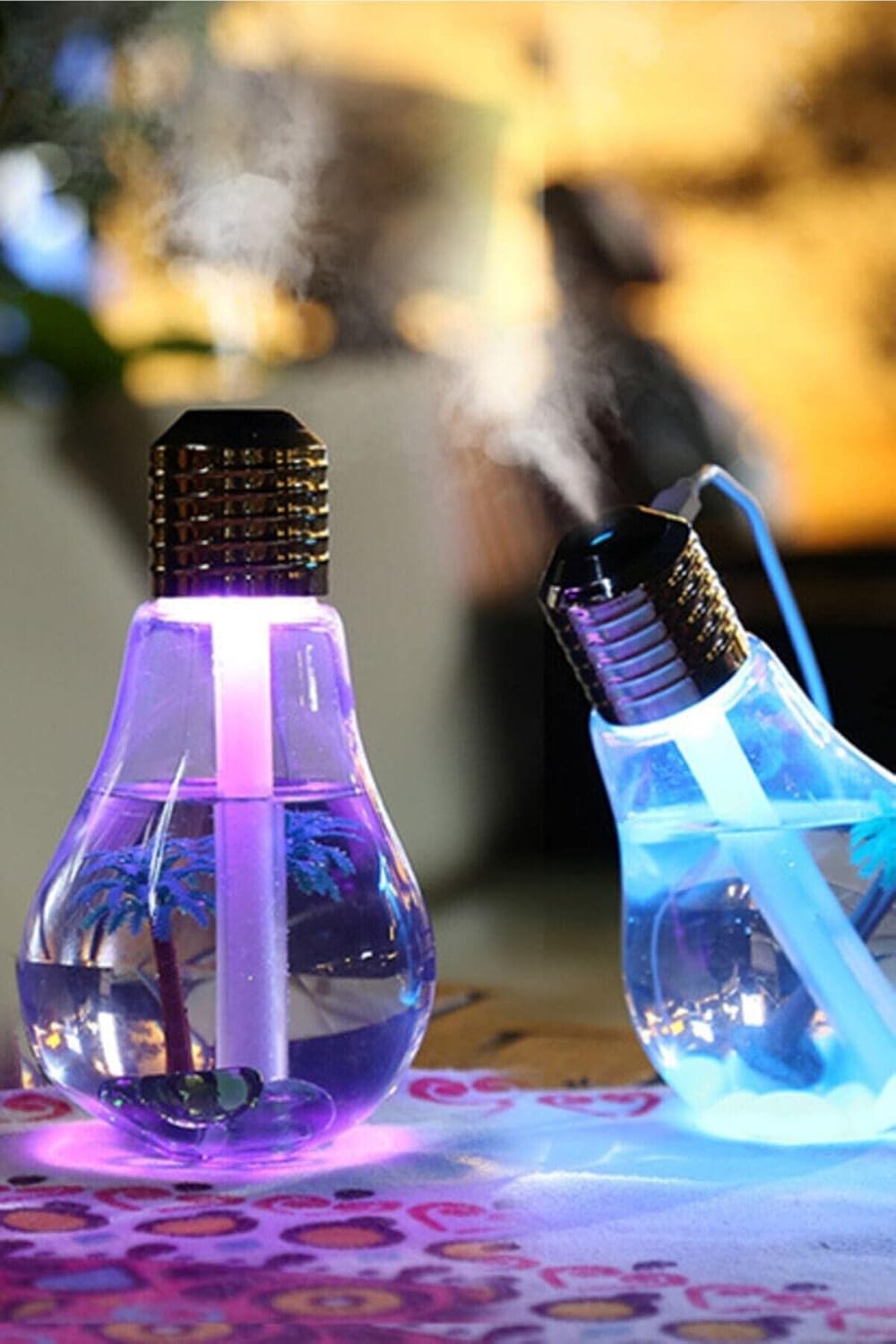Mobee Ampul Şeklinde Led Işıklı Hava Nemlendirici Buhar Makinesi