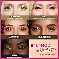 Vista 7 de iMethod Microblading Eyebrow Pencil - Brow Pencil 2-in-1 Dual-Ended Eyebrow Pen with 3-Prong Micro-Fork-Tip Applicator and Precise Brush-Tip Create