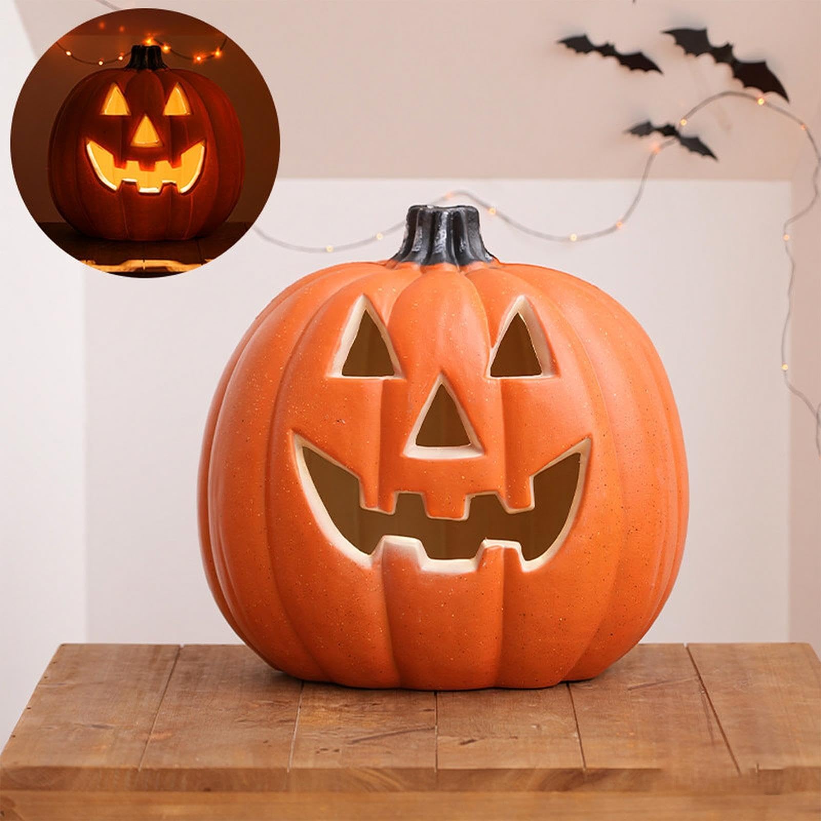 Duża dekoracja latarni dyniowej na Halloween, podświetlana latarnia