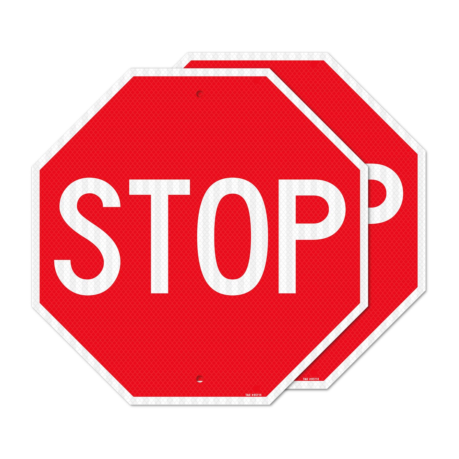 T&R Large Stop Sign Street Road Sign 24 x 24 Inches. Engineer Grade Reflective Sheeting, Rust Free Aluminum, Weather Resistant, Waterproof, Fade Resistant, 2 Pre-drilled Holes — Amazon image 7