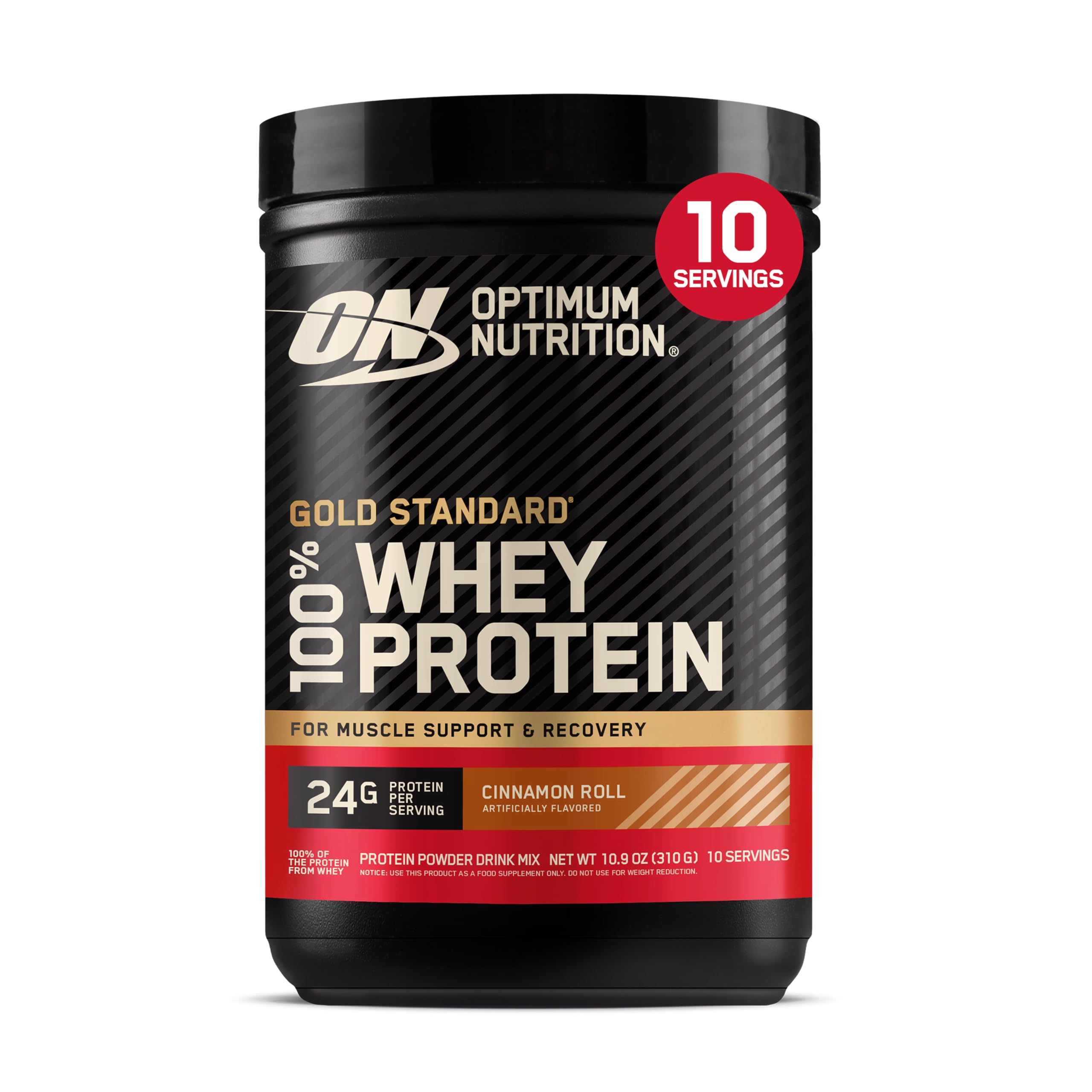 Optimum Nutrition Gold Standard Whey Protein Powder, Cinnamon Roll, 0.68LB