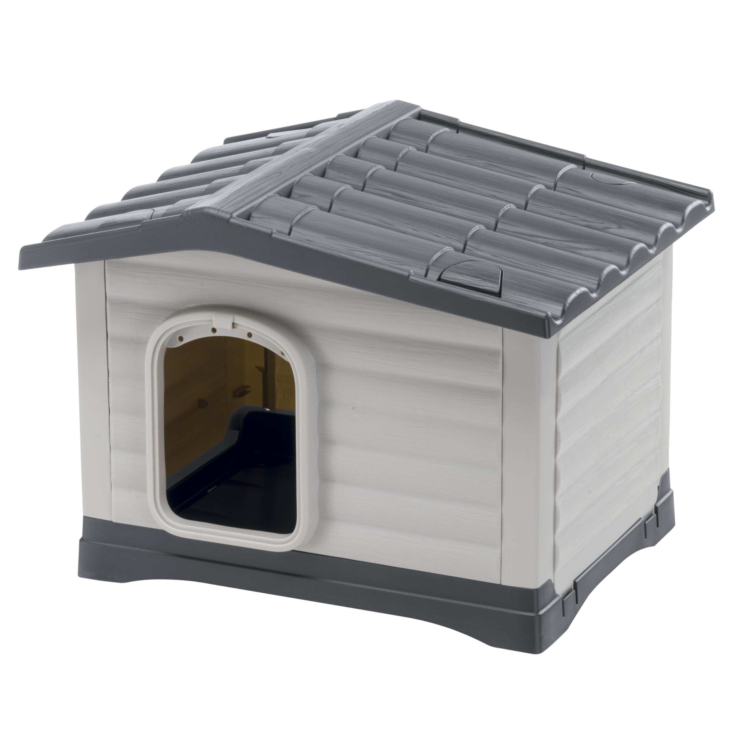 Ferplast DOGVILLA 60 SE Casetta per Cani con Fondo Sollevato Anti Umidità, Sistema Fuoriuscita Liquidi, Tetto Rimovibile Facile Pulizia, Griglia Aerazione, 58 x 48 x h 44 cm