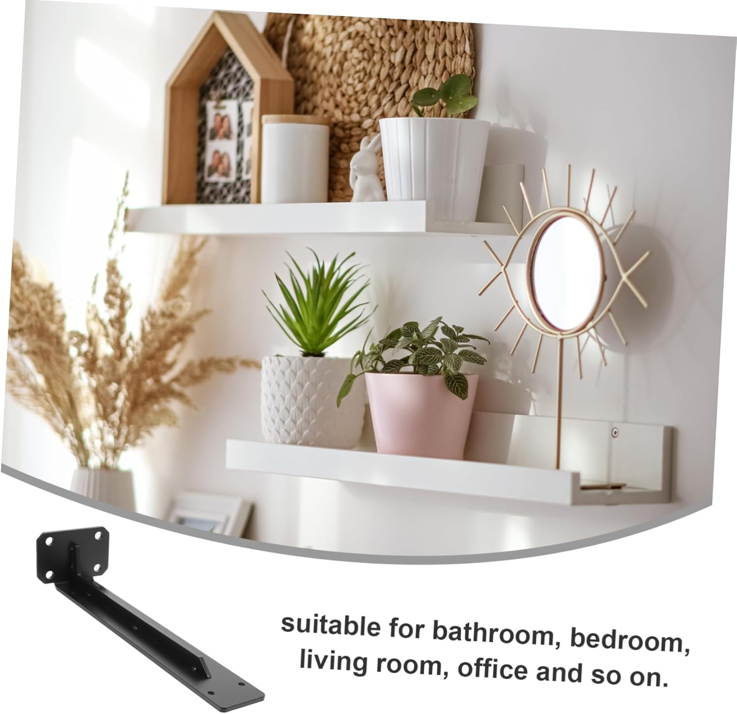 Unomor Floating Shelf Bracket Heavy Duty Wall Mount Sturdy Support for Bathroom Bedroom Living