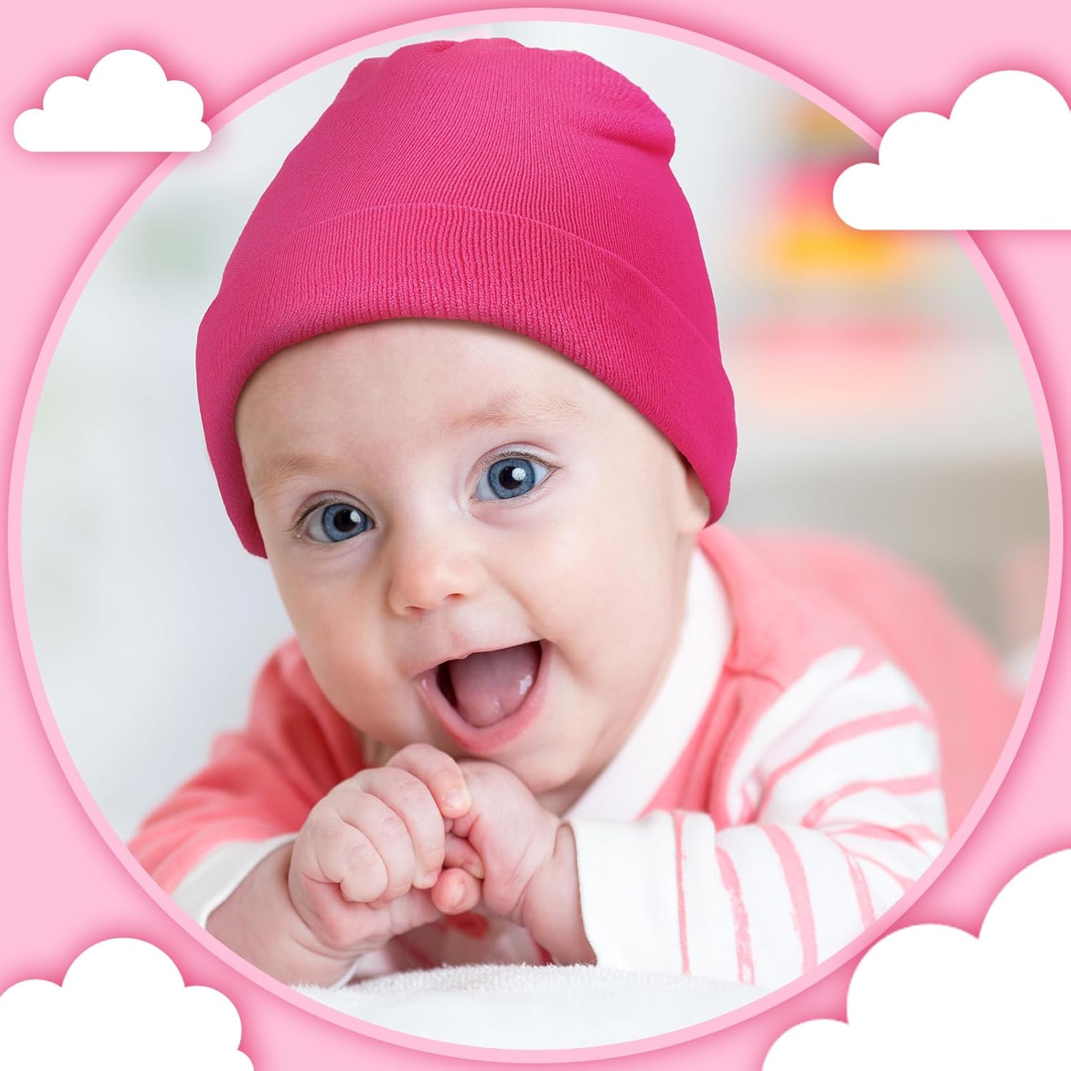 Geyoga 6 Pack Baby Beanie Hats Unisex Infant Toddler Winter Beanies Hat for Baby Girl Boy Newborn 6-24 Months - Image 4