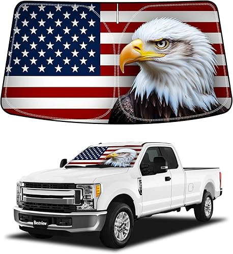 Miniatura 33 de Bestview Parasol para parabrisas compatible con Ford F250 F350 2008-2016, parasol para ventana delantera, bloquea los rayos UV del calor, plegable