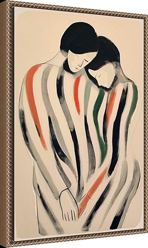 Miniatura 8 de Amanti Art Framed Canvas Wall Art Print (23x33) Intimate Embrace Man and Woman by Treechild Float Framed Canvas Art for Wall Decor, Living Room,