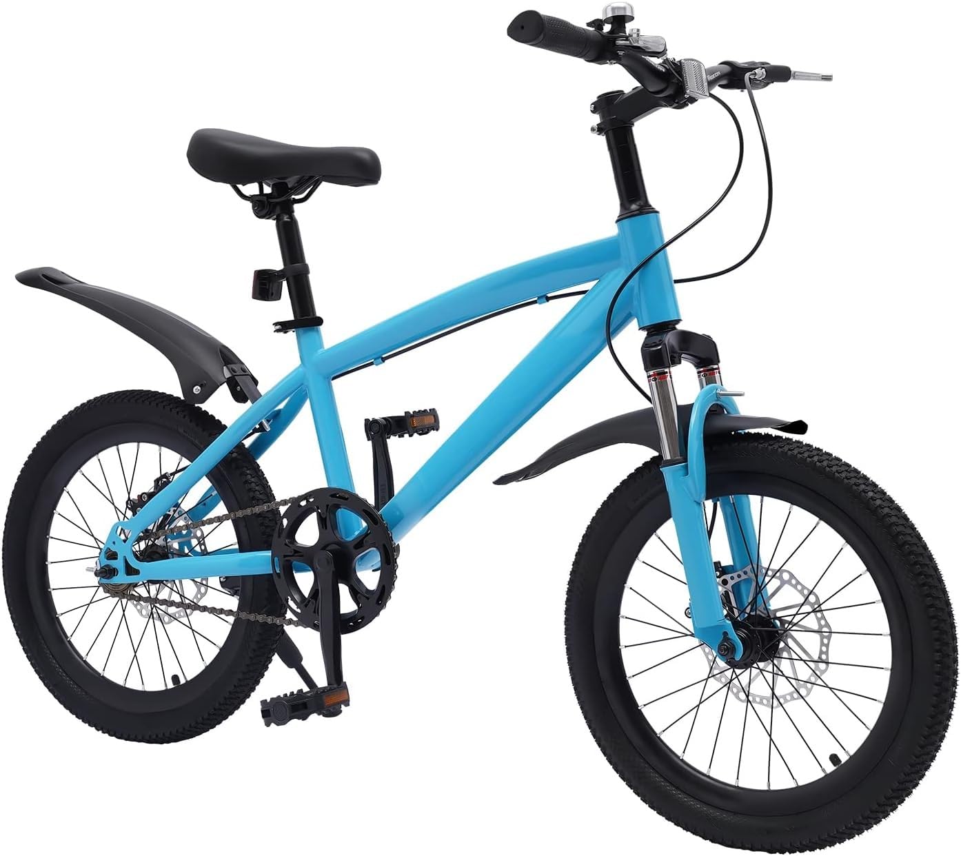 Bicicleta Montaña para Niños 18 Pulgadas, Frenos Delanteros Y Traseros, Adecuada para Niños con Una Altura 4,1 A 4,59 Pies, Bicicleta Montaña MTB para Niños E,18in