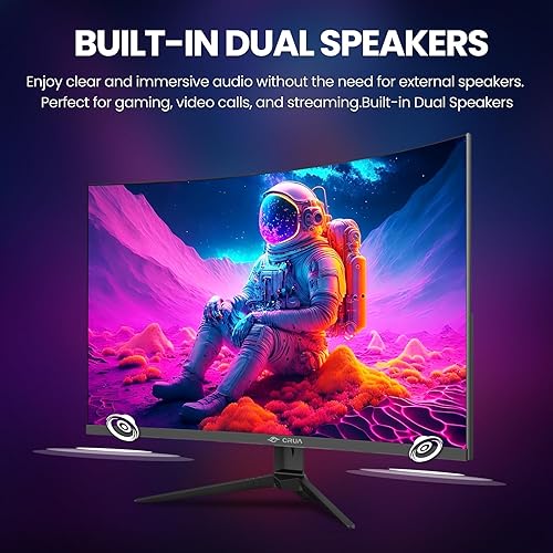 Miniatura 10 de CRUA Monitor curvo para juegos de 24 pulgadas 144 hz180 Hz, monitores de computadora FHD 1080P sin marco, compatible con AMD freesync Low Motion