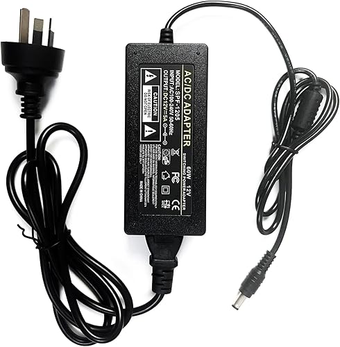 Fuente de alimentación de neón Adaptador de corriente CC, 12 V, 5 A, 60 W, con certificación UL, adaptador de corriente LED, transformador para